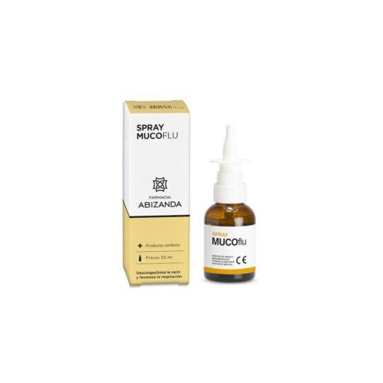 Mucoflu Spray 30 ml es un producto de parafarmacia descongestivo nasal diseñado para aliviar la congestión facial y nasal. Su fórmula combina ingredientes como ácido hialurónico, N-acetilcisteína y aceite esencial de eucalipto, que ayudan a hidratar la mucosa nasal, fluidificar el exceso de mucosidad y aportar una sensación de alivio cuando hay congestión. Cómo usar Mucoflu Spray 30 ml Agitar el frasco antes de usar. Sonarse la nariz antes de la aplicación. Introducir la boquilla en la fosa nasal, mantener el frasco vertical y pulsar una vez por fosa nasal, o según indicaciones del profesional de salud. Limpiar la boquilla tras su uso y volver a colocar el tapón de protección. Puede usarse varias veces al día, en adultos y niños, siempre que no haya contraindicación médica. Indicaciones y oportunidades de uso Mucoflu Spray está indicado para aliviar: Congestión nasal debida a resfriados, rinitis alérgica o sinusitis. Exceso de secreciones nasales. Irritación nasal causada por contaminación ambiental. Tras intervenciones quirúrgicas nasales para ayudar a mantener la mucosa húmeda. Precauciones y advertencias No usar si hay alergia conocida a alguno de sus componentes. Producto para uso nasal, exclusivamente. Si la congestión persiste más de varios días o empeora, consultar al médico. Evitar el contacto con los ojos. En embarazo o lactancia, usar sólo bajo supervisión profesional. Composición La fórmula contiene: Ácido hialurónico (hidratante de la mucosa) N-acetilcisteína (facilita la fluidificación del moco) Aceite esencial de eucalipto (con efecto balsámico) Excipientes para estabilizar y conservar la solución Presentación Envase de 30 ml spray nasal con aplicador pulverizador.