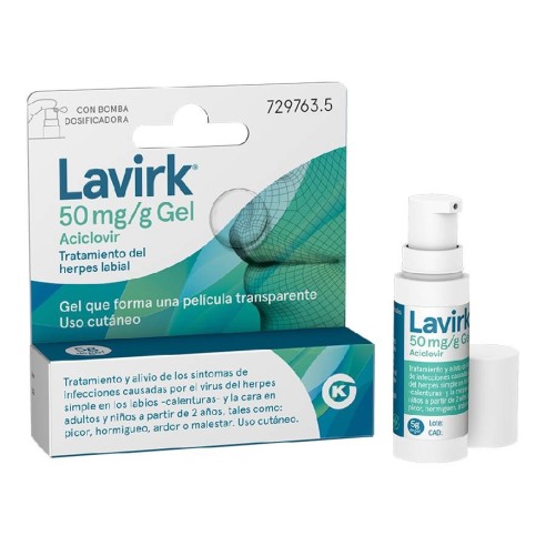 Lavirk Gel 50 mg/g | Alivio rápido del herpes labial