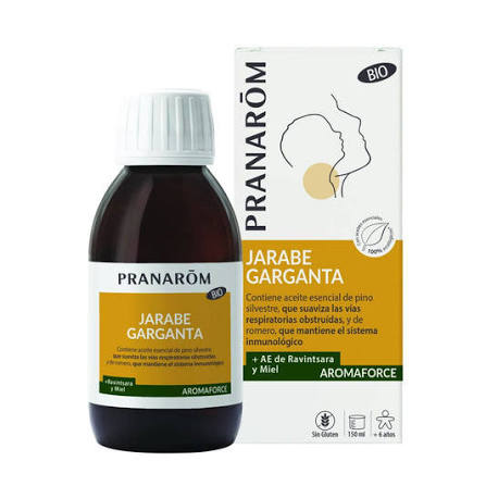 Pranarôm Aromaforce Jarabe de Garganta BIO con Miel y Ravintsara 150 ml